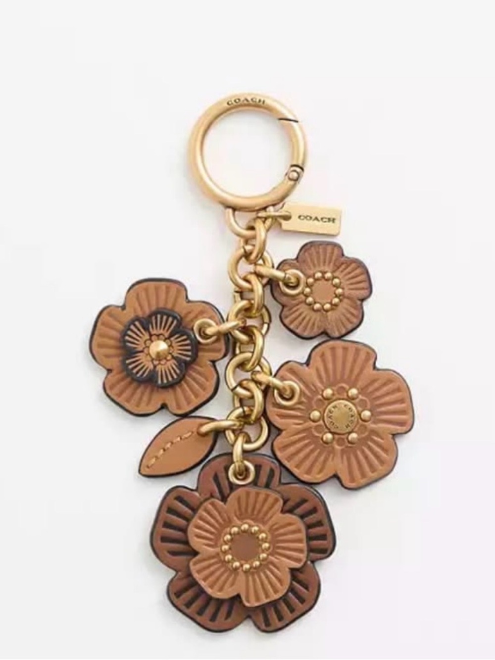 Coach Tea Rose Mix Bag Charm Light Saddle